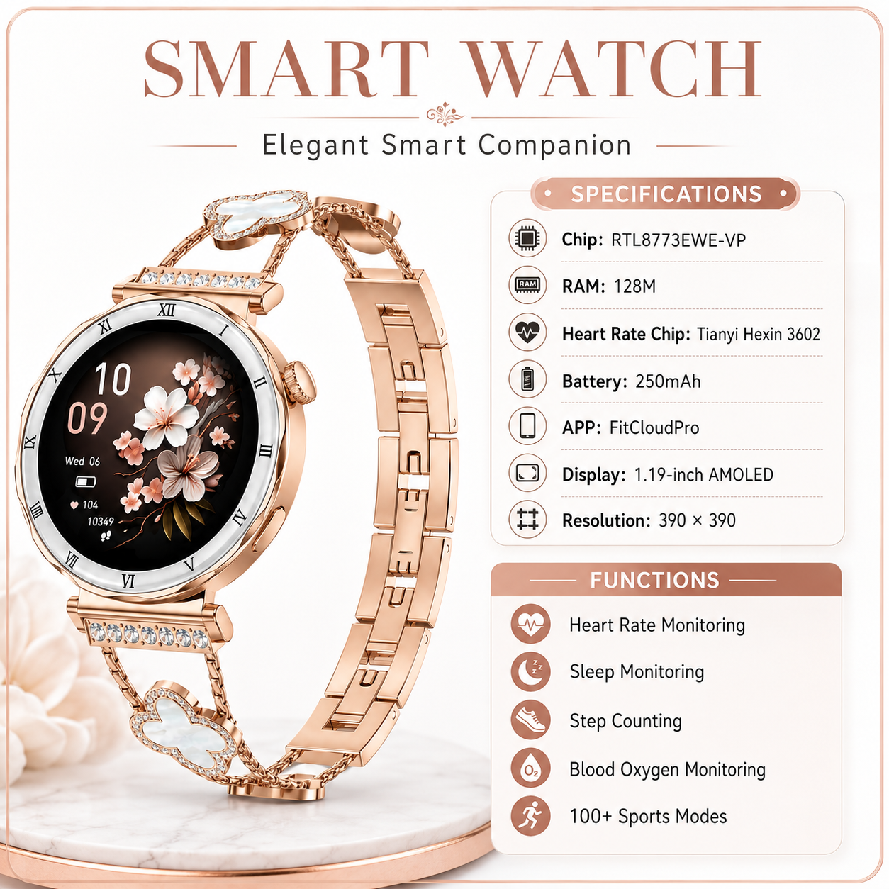 fitness smart watch with sports mode screen