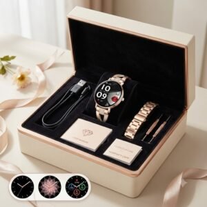 black AMOLED fitness smart watch front view